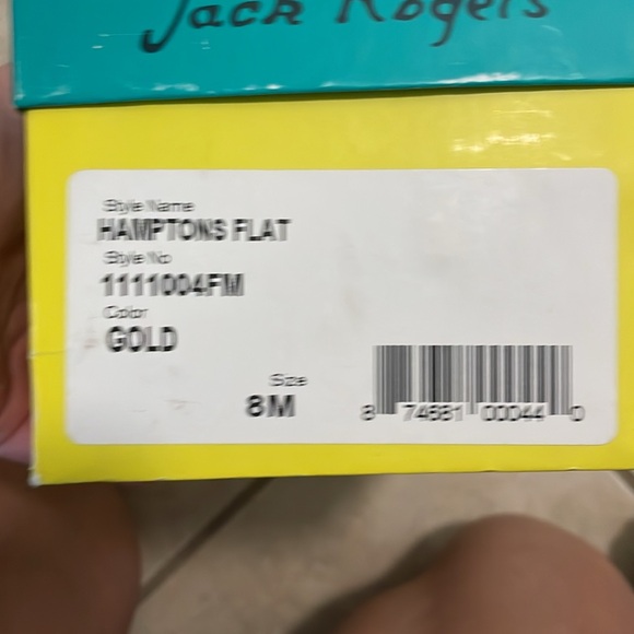 Jack Rogers Hamptons Flat gold size 8m sandals EUC - Picture 10 of 13